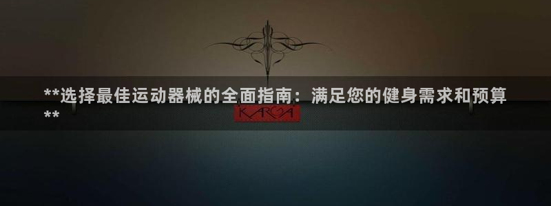 d88尊龙z6：**选择最佳运动器械的全面指南：满足